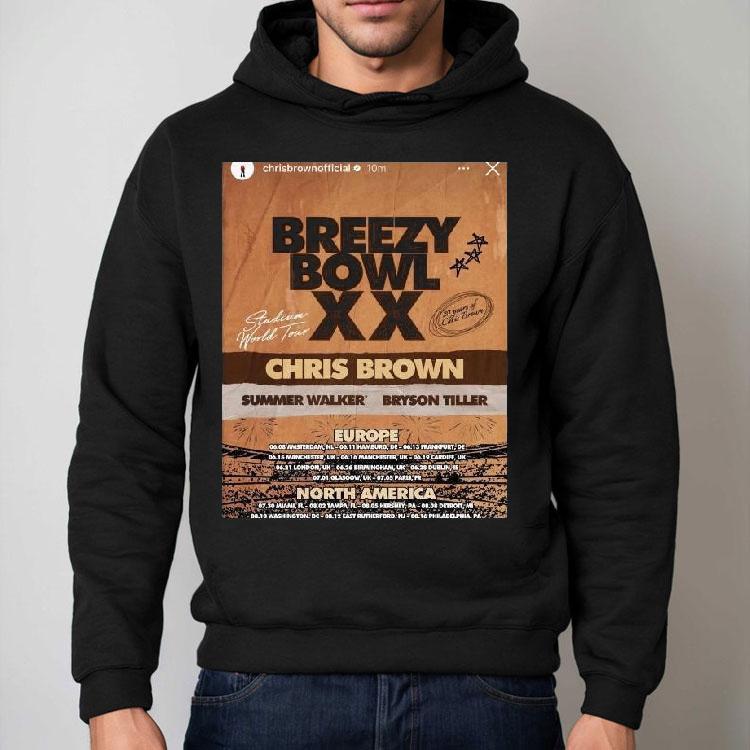 Chris Brown Breezy Bowl Xx Summer Walker Bryson Tiller North America July And August 2025 Shirt Chris Brown Breezy Bowl Xx Summer Walker Bryson Tiller North America July And August 2025 Shirt