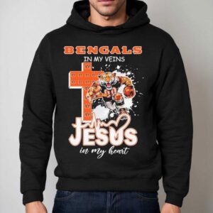 Cincinnati Bengals In My Veins Jesus In My Heart Mascot Shirt 2 Cincinnati Bengals In My Veins Jesus In My Heart Masco Hoodie