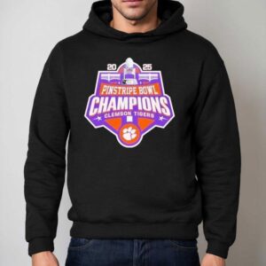 Clemson Tigers Pinstripe Bowl Champions Logo Hoodie