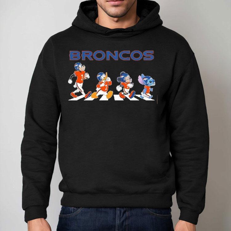 Denver Broncos X Goofy X Donald Duck X Mickey Mouse X Stitch Abbey Road Shirt Denver Broncos X Goofy X Donald Duck X Mickey Mouse X Stitch Abbey Road Shirt