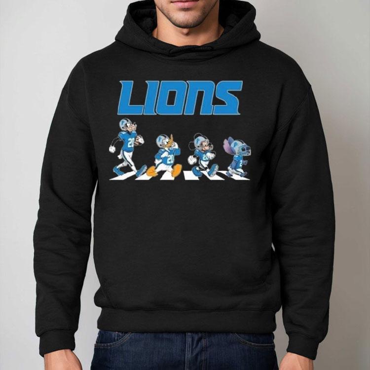 Detroit Lions X Stitch Mickey Mouse Donald Duck And Goofy Dog Abbey Road 2025 Shirt Detroit Lions X Stitch Mickey Mouse Donald Duck And Goofy Dog Abbey Road 2025 Shirt