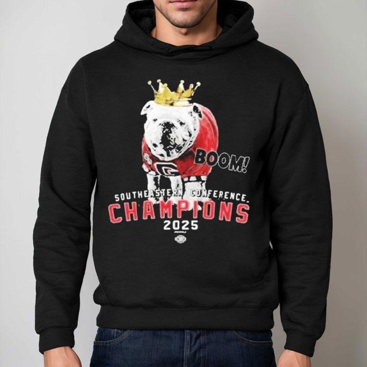 Georgia Bulldogs Boom 2025 Sec Championship Uga The King Mascot Shirt Georgia Bulldogs Boom 2025 Sec Championship Uga The King Mascot Shirt