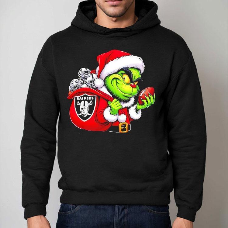 Grinch Holding Las Vegas Raiders Grinchmas Shirt Grinch Holding Las Vegas Raiders Grinchmas Shirt