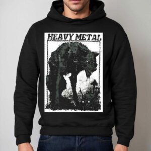 Heavy Metal Snarling Wolf And Skull Hoodie