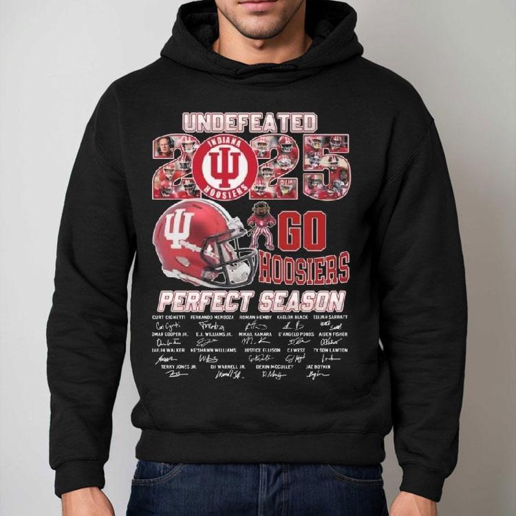 Indiana Hoosiers Undefeated 2025 Perfect Season Go Hoosiers Signatures Shirt Indiana Hoosiers Undefeated 2025 Perfect Season Go Hoosiers Signatures Shirt