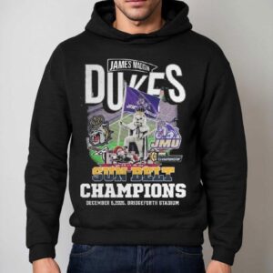 James Madison Dukes Sun Belt Champions December Bridgeforth Stadium Hoodie