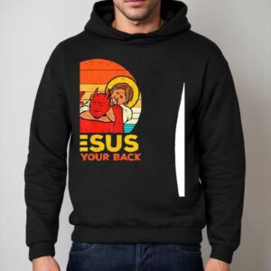 Jesus Strangling Devil Satan Has Your Back Retro Hoodie