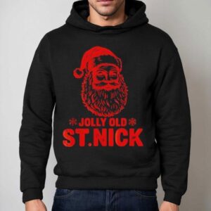 Jolly Old St Nick Santa Claus Vintage Christmas Hoodie
