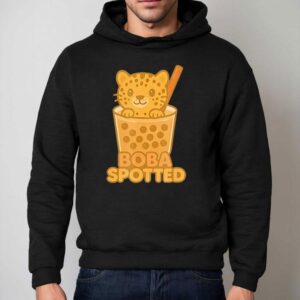 Leopard Spotted Cat Boba Bubble Funny Hoodie