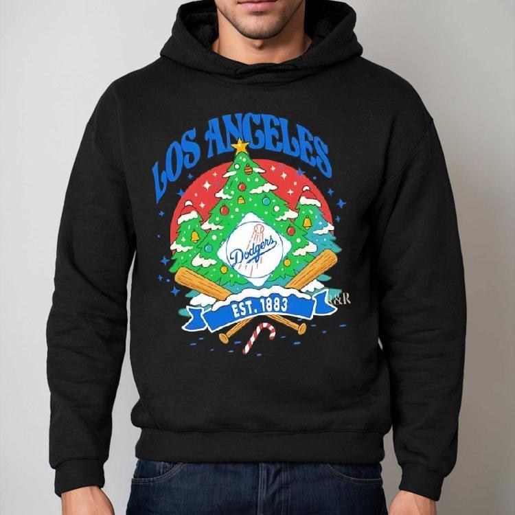 Los Angeles Dodgers Ugly Christmas Tree Motif Est 1883 Logo Shirt Los Angeles Dodgers Ugly Christmas Tree Motif Est 1883 Logo Shirt