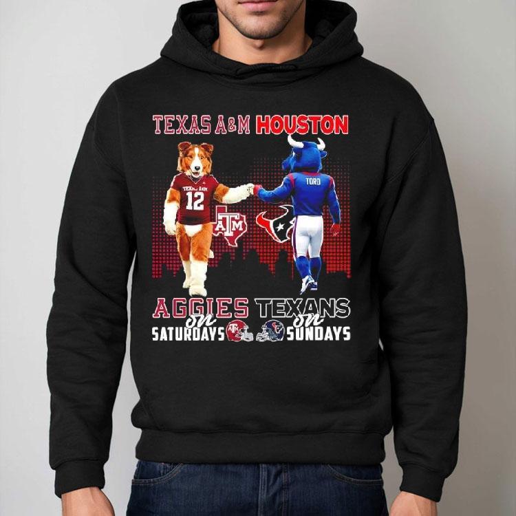 Mascot Of Texas Am Aggies On Saturdays And Houston Texans On Sundays Shirt Mascot Of Texas Am Aggies On Saturdays And Houston Texans On Sundays Shirt