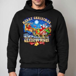 Merry Christmas Sleigh And A Grateful Dead Steal Night Seasons Greetings Hoodie