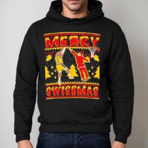 Merry Swishmas Lebron James And Santa Claus Hoodie