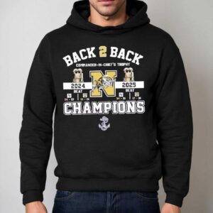 Navy Midshipmen Back Back Commander In Chief S Trophy Champions Hoodie