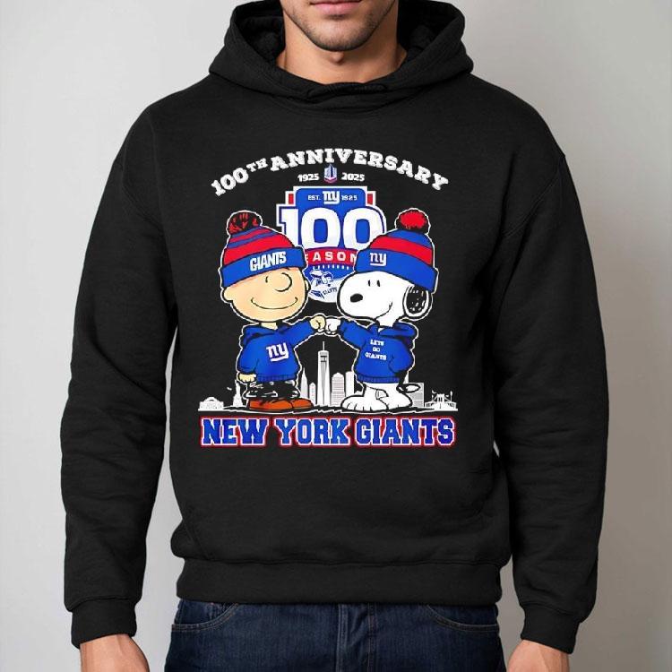 New York Giants 100th Anniversary 1925 2025 Peanuts Characters Shirt New York Giants 100th Anniversary 1925 2025 Peanuts Characters Shirt