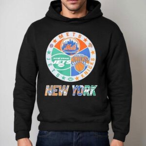 New York Mets New York Jets New York Knicks Mashup Logo Shirt 2 New York Mets New York Jets New York Knicks Mashup Logo Hoodie