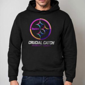 Pittsburgh Slers Crucial Catch Intercept Cancer Colorful Logo Hoodie