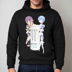 Reze And Ayanami Rei Monster Energy Hoodie