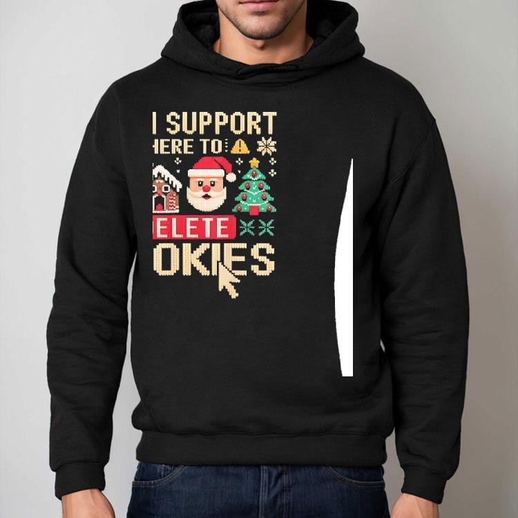 Santa And Gingerbread Tech Support Here To Delete Cookies Ugly Christmas Shirt Santa And Gingerbread Tech Support Here To Delete Cookies Ugly Christmas Shirt