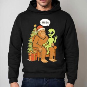 Santa Bigfoot Alien Ufo Paranormal Christmas Hoodie