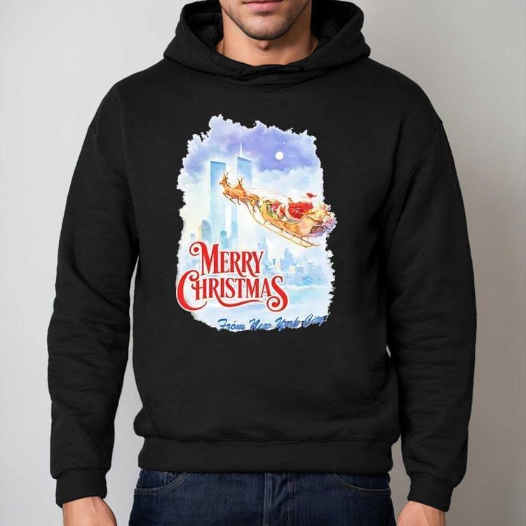 Santa Claus Riding Reindeer Merry Christmas From New Uork City Shirt Santa Claus Riding Reindeer Merry Christmas From New Uork City Shirt