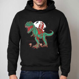 Santa Rides A T Rex Jurassic Christmas Hoodie