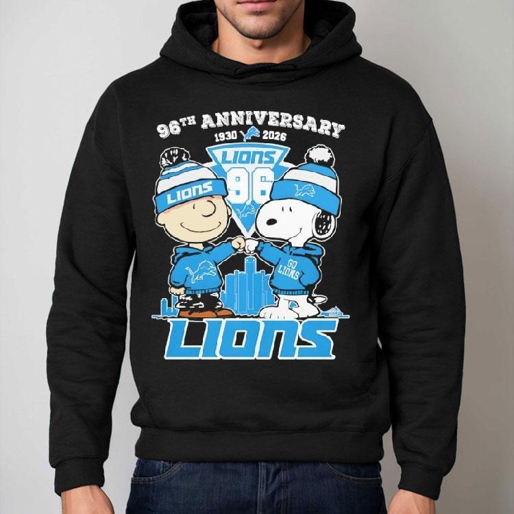Snoopy And Charlie Brown Detroit Lions Football 96th Anniversary 96 Seasons Shirt Snoopy And Charlie Brown Detroit Lions Football 96th Anniversary 96 Seasons Shirt