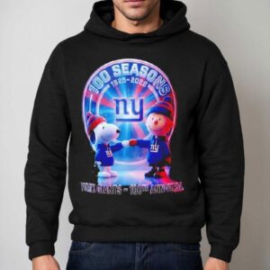 Snoopy And Charlie Brown New York Giants Th Anniversary Seasons Hoodie