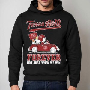 Snoopy And Charlie Brown The Peanuts Texas Am Aggies Driving Car Forever Not Just When We Win Hoodie
