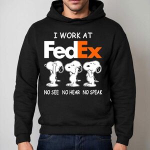 Snoopy I Work At Fedex No See No Hear No Speak Hoodie