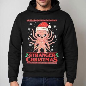 Stranger Christmas Demogorgon Ugly Christmas Lights Hoodie