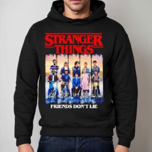 Stranger Things Friends Dont Lie Caleb Mclaughlin Gaten Matarazzo Finn Wolfhard Signature Hoodie