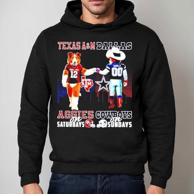 Texas Am Aggies On Saturdays Vs Dallas Cowboys On Sundays Mascot Skyline Shirt Texas Am Aggies On Saturdays Vs Dallas Cowboys On Sundays Mascot Skyline Shirt