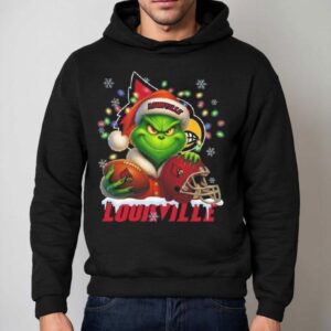 The Grinch X Ball And Helmet Louisville Cardinals Merry Christmas Hoodie