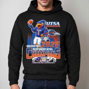 Utsa Roadrunners Vs Fiu Panthers Servpro First Responder Bowl Champions 2025 Mascot Shirt 2 Utsa Roadrunners Vs Fiu Panthers Servpro First Responder Bowl Champions Masco Hoodie