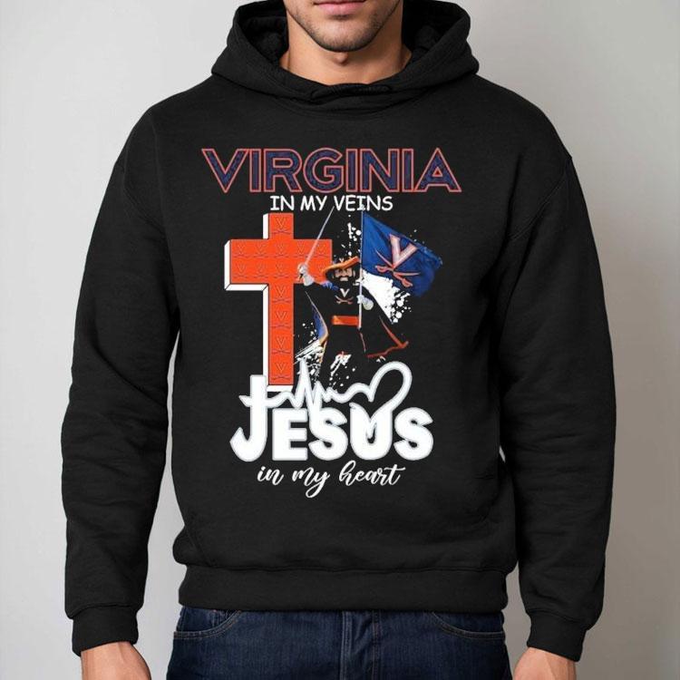Virginia Cavaliers In My Veins Jesus In My Heart Mascot Shirt Virginia Cavaliers In My Veins Jesus In My Heart Mascot Shirt