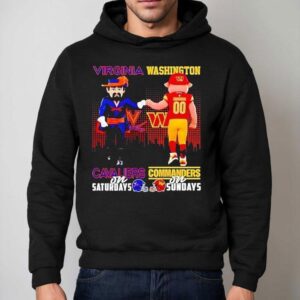 Virginia Cavaliers On Saturdays Washington Commanders On Sundays Mascot Shirt 2 Virginia Cavaliers On Saturdays Washington Commanders On Sundays Masco Hoodie