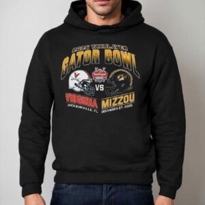 Virginia Cavaliers Vs Mizzou Tigers 2025 Taxslayer Gator Bowl Head To Head Shirt 2 Virginia Cavaliers Vs Mizzou Tigers Taxslayer Gator Bowl Head To Head Hoodie