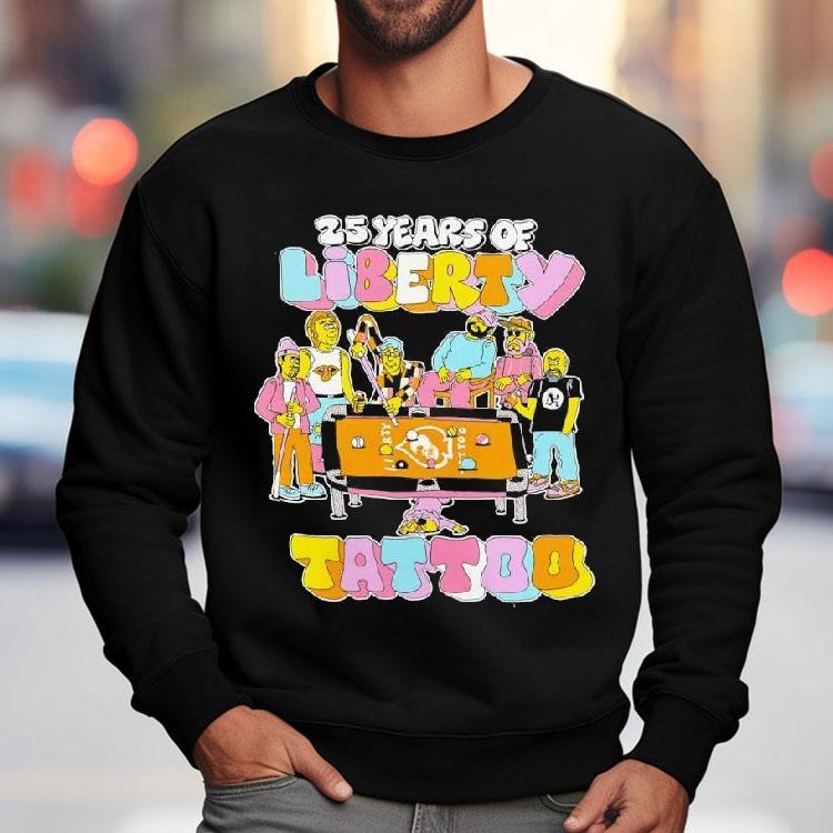 25 Years Of Liberty Tattoo People Playing Pool Shirt 25 Years Of Liberty Tattoo People Playing Pool Shirt