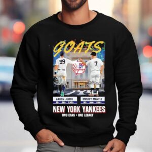 Aaron Judge X Mickey Mantle New York Yankees Goats Two Eras One Legacy Signatures Sweatshirt
