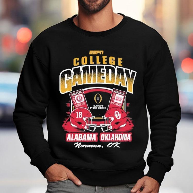 Alabama Crimson Tide Vs Oklahoma Sooners College Gameday Playoff First Round Shirt Alabama Crimson Tide Vs Oklahoma Sooners College Gameday Playoff First Round Shirt