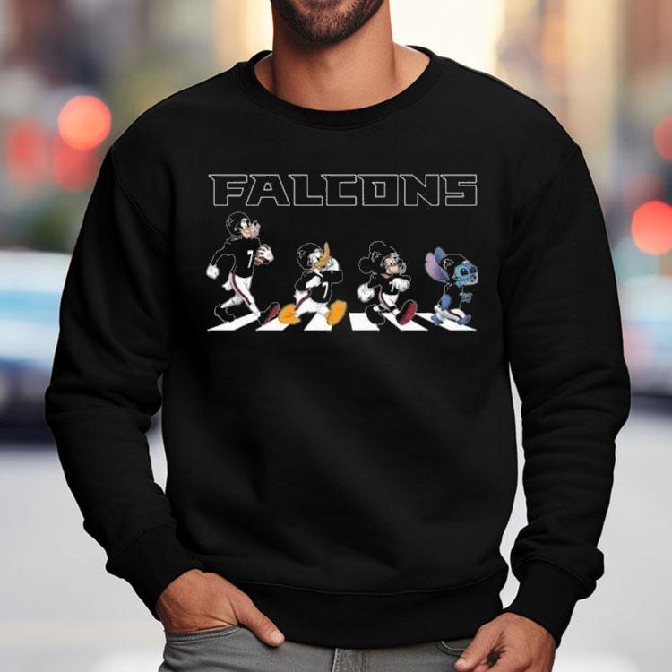 Atlanta Falcons X Stitch Mickey Mouse Donald Duck And Goofy Dog Abbey Road 2025 Shirt Atlanta Falcons X Stitch Mickey Mouse Donald Duck And Goofy Dog Abbey Road 2025 Shirt
