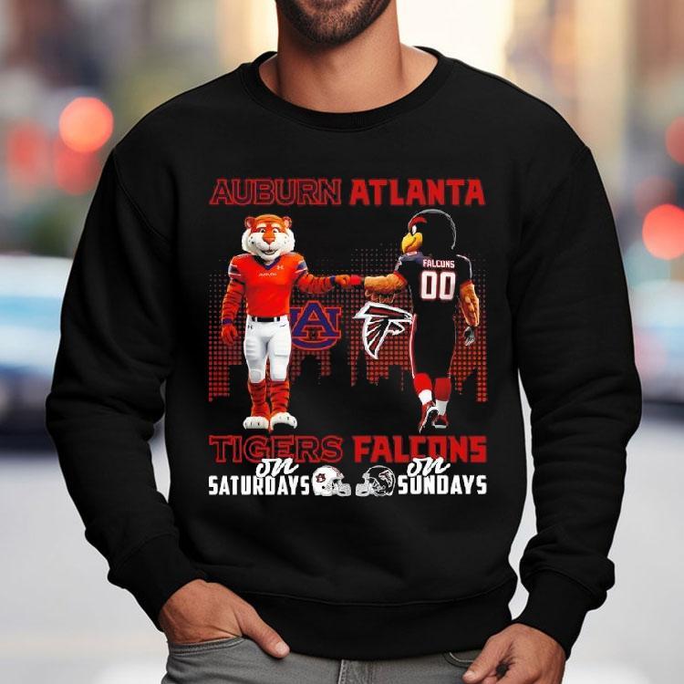 Auburn Tigers On Saturdays X Atlanta Falcons On Sundays Mascot Shirt Auburn Tigers On Saturdays X Atlanta Falcons On Sundays Mascot Shirt