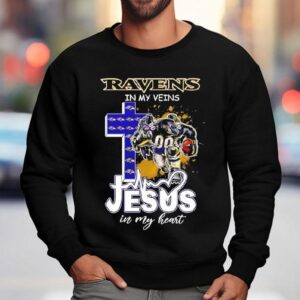 Baltimore Ravens In My Veins Jesus In My Heart Features A Football Player Logos Cross Shirt 3 Baltimore Ravens In My Veins Jesus In My Heart Features A Football Player Logos Cross Sweatshirt