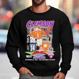 Clemson Tigers Beat South Carolina Gamecocks November 29 2025 Williams Brice Stadium Mascot Shirt 3 Clemson Tigers Beat South Carolina Gamecocks November Williams Brice Stadium Masco Sweatshirt