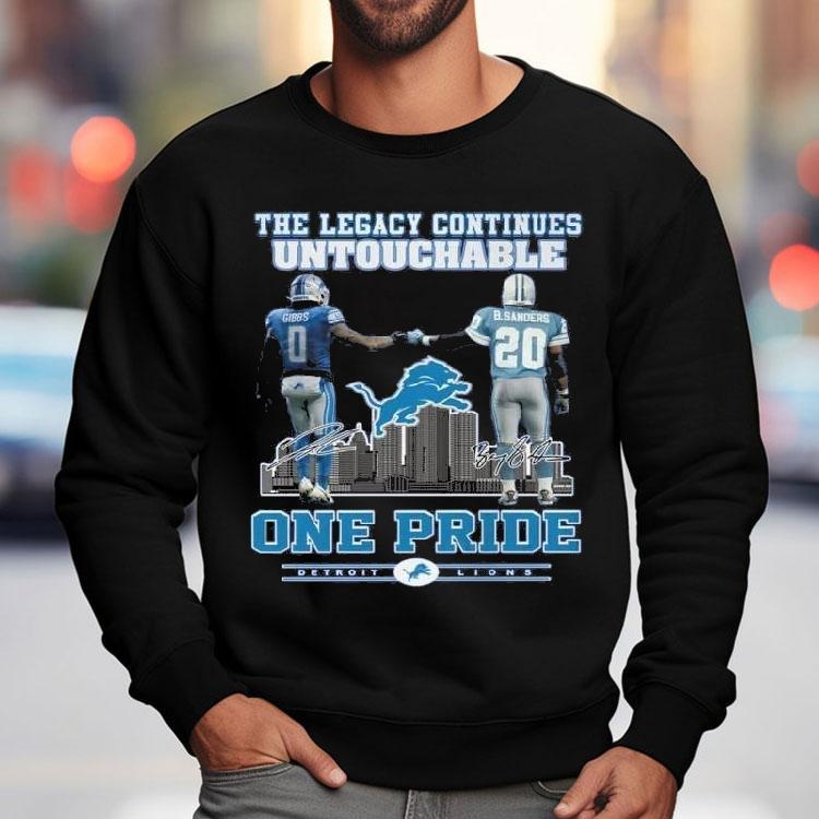 Detroit Lions One Pride The Legacy Continues Untouchable 2025 Signatures Shirt Detroit Lions One Pride The Legacy Continues Untouchable 2025 Signatures Shirt
