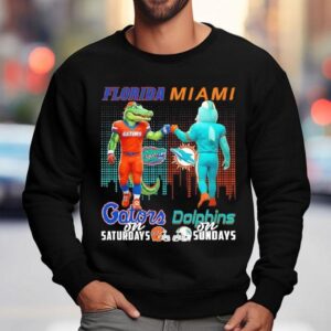 Florida Gators On Saturdays X Miami Dolphins On Sundays Mascot Shirt 3 Florida Gators On Saturdays X Miami Dolphins On Sundays Masco Sweatshirt