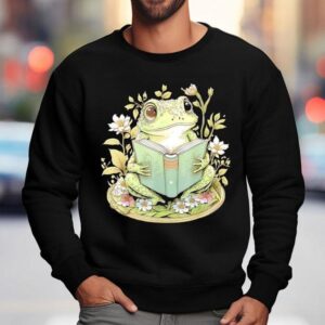 Frog Reading Book Fireflies In December Shirt 3 Frog Reading Book Fireflies In December Sweatshirt