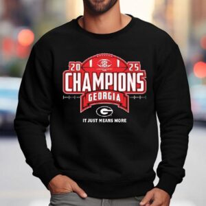 Georgia Bulldogs Sec Football Champions 2025 It Just Means More Shirt 3 Georgia Bulldogs Sec Football Champions It Just Means More Sweatshirt