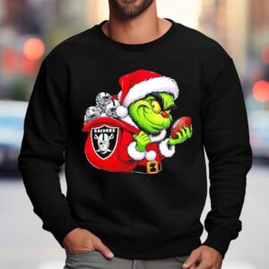 Grinch Holding Las Vegas Raiders Grinchmas Shirt 3 Grinch Holding Las Vegas Raiders Grinchmas Sweatshirt